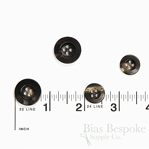 Set Of 11 Sleek Deep Brown Real Buffalo Horn Suit Buttons, Made In Germany #TOP5