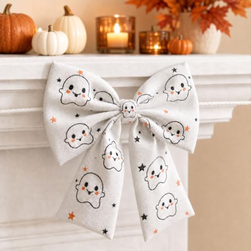 Halloween Decorations - Halloween Garland -6.5 Ft Cotton Bow Garland - Cute Room Decor for Home Party Office - Ghost Pumpkin Bat Decoration for Table Door Mantel Window Wall — view 2