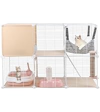 Amazon.co.jp: 【改善品2.0】Xverycan 猫 ケージ 2段 トイレ付き