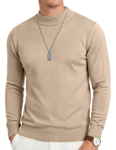 COOFANDY Ribbed Knit Mock Neck Sweater