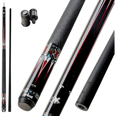 CRICAL Carbon Fiber Pool Cue Stick 12.5mm Low Deflection Cue Stick 3 * 8/8 Joint Pin Smooth Grip/Leather Grip Butt Technology Professional Cues Cover