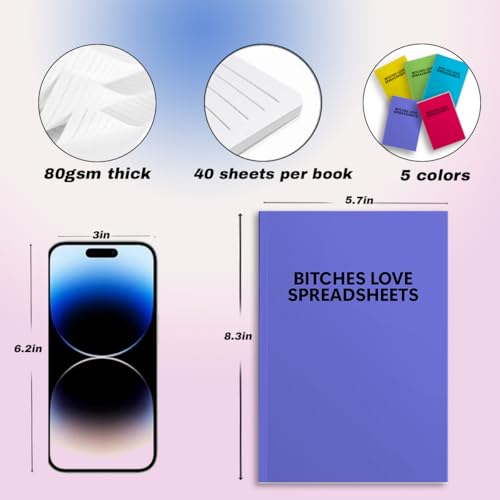 Image of 5 PCS Notebook Journal, Notebooks for Work, Note Taking Writing Funny Office Accessories Gag Gifts for Boss Coworker Manager Mentor Birhtday Graduation Friendship 5.7 x 8.3 Inches 40 Sheets