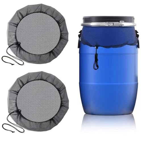 2 Pcs Filet pour Citerne de Pluie 80 cm Housse pour Tonneau d'eau Filet de Protection Réglable Filet Recuperateur Eau Housse pour Tonneau de Pluie avec Cordon de Serrage Filet pour Citerne de Plui