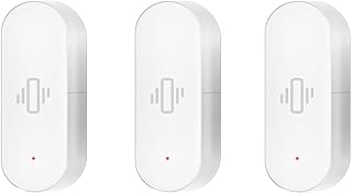 für tuya WiFi Vibrationssensor für Smart Tür Fenster Alarm für alexa kompatibel Erschütterungsmelder App Benachrichtigung für weiß(3PCS)