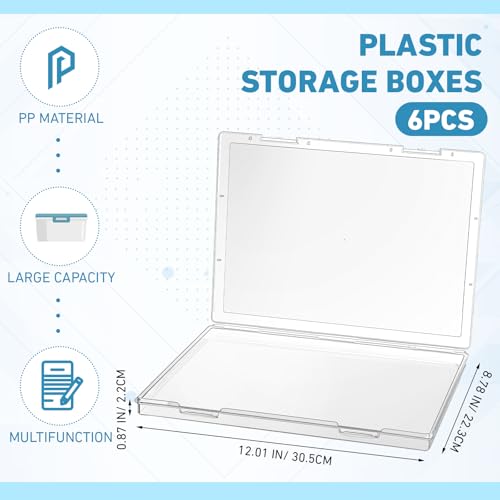 Image of Jetec 6 Pieces Mini Plastic Clear Beads Storage Containers Box for Collecting Small Items, Beads, Jewelry, Business Cards, Game Pieces, Crafts(12.0 x 8.8 x 0.9 Inch) (12.0 x 8.8 x 0.9 Inch)