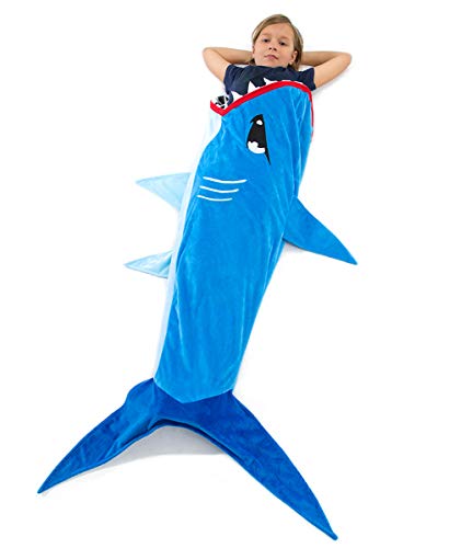 Echolife Shark Tail Blanket Super Soft Minky Shark Sleeping Bag for Kids Age
