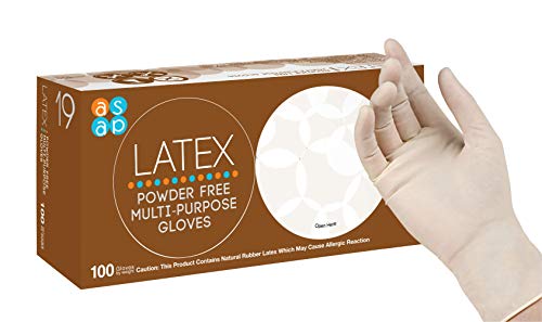 ASAP Latex Disposable Gloves, Powder-Free, 4 Mil, 100 Count