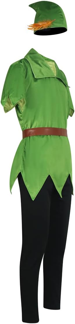 Peter Pan Costume Elf Outfit Halloween Cosplay Suit for Men Women - Image 2