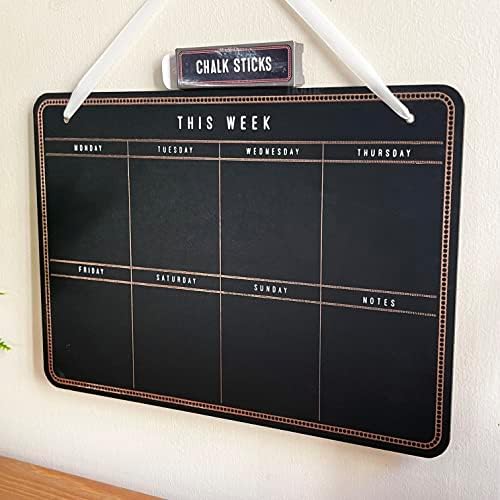 Darthome Wall Hanging Chalkboard Weekly Planner With Chalk Sticks Copper Food Meal Menu Planner Board 28cm