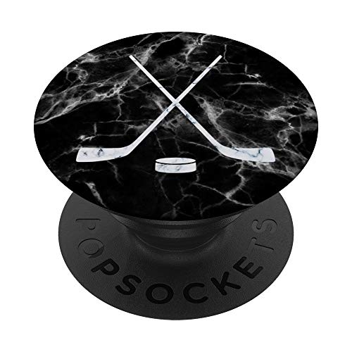 Hockey White Blue Black Pattern - Hockey PopSockets PopGrip: Swappable Grip for Phones & Tablets
