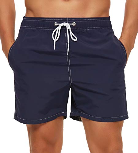 Tyhengta Mens Swim Trunks Quick Dry Beach Shorts with Mesh Lining Navy 40 Cover