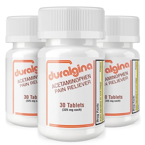 DURALGINA Acetaminophen Tablets | for Headache Muscle Aches Menstrual Cramps Back Pain Toothaches Fever Reducer Fast-Acting Gentle on Stomach Safe for Adults and Teens 12+ (3 Pack 90 Count)