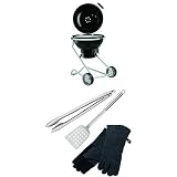 Rösle 25006 Holzkohle-Kugelgrill No. 1 AIR F60, schwarz + 3-tlg. Grill-Set