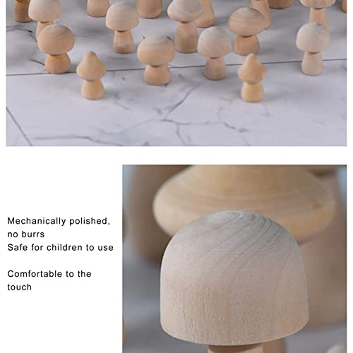 Hyuduo 40pcs Unfinished Wooden Mushroom Decor Natural Wood DIY Craft Supplies for Home Decoration Photography Props & Arts and Crafts Projects - Image 4