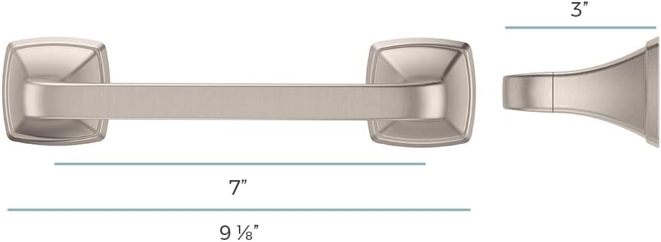 Pfister Bronson Toilet Paper Holder, Bathroom Tissue Holder, Wall-Mounted, Screw-In, Brushed Nickel Finish, BPHBS1K