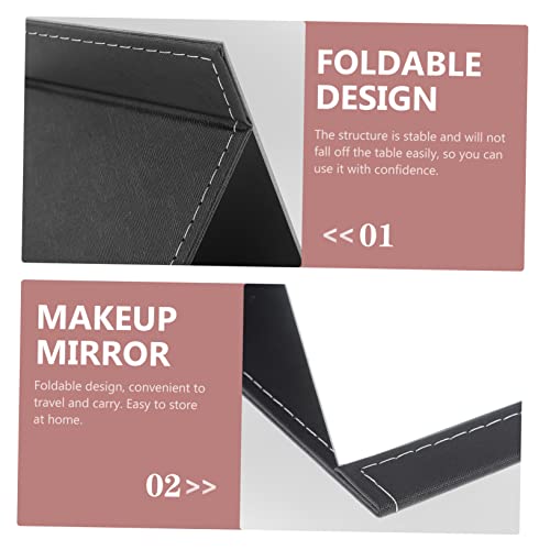 Beavorty Folding Vanity Mirror Desk Topper Vintage Desk Tabletop Mirror Dresser Decor Folding Travel Mirror Personal Makeup Mirrors Vintage Female Makeup Mirror Makeup Supply Simple Mirror #TOP1