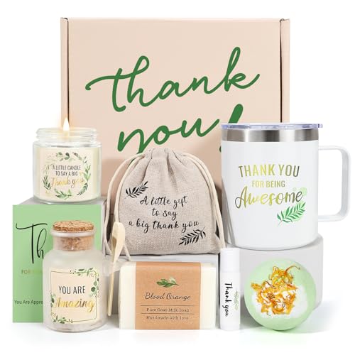 Thank You Gifts for Women, Employee Appreciation Gifts, 8PCS Thank You Gift Box Baskets...