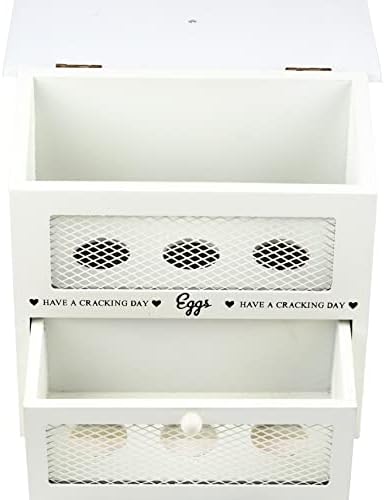 CREAM WOODEN EGG HOUSE HOLDER CHIC N SHABBY LOVE HEART KITCHEN STORAGE