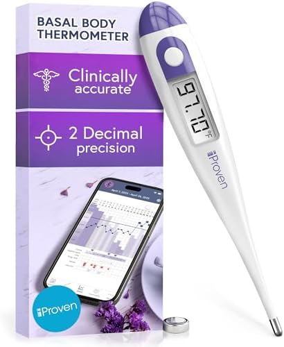 iProvèn Digital Basal Body Thermometer, 1/100th Degree High Precision, Quick 60-Sec Reading, Memory Recall, Accurate BBT Thermometer for Natural Ovulation Tracking by iProven