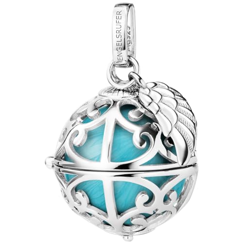 Pendentif argent sterling Engelsrufer d'exception taille M et son aile ciselée turquoise
