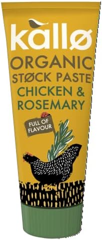 Kallo Organic Stock Paste, Chicken & Rosemary, Lactose & Gluten Free, Coeliac Friendly with No Artificial Colours, Flavours or Preservatives, Premium Instant Seasoning for Broth, Sauce & Gravy  100g
