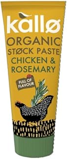 Kallo Organic Stock Paste, Chicken & Rosemary, Lactose & Gluten Free, Coeliac Friendly with No Artificial Colours, Flavours or Preservatives, Premium Instant Seasoning for Broth, Sauce & Gravy  100g