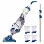 Enhulk Pool Vacuum for Above Ground Pool with Powerful Suction up to 18.5 gallons/min, Running time up to 1H, Handheld Rechargeable Pool Cleaner with a Telescopic Pole(2026 Upgraded)