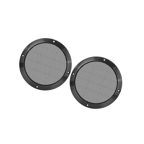 Motoforti 2pcs 6.5 Car Glossy Audio Speaker Cover Mesh Grill Horn Guard Long-lasting