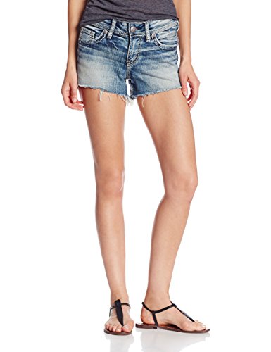 Silver Jeans Women's Suki Mid Rise Medium Wash Jean Short