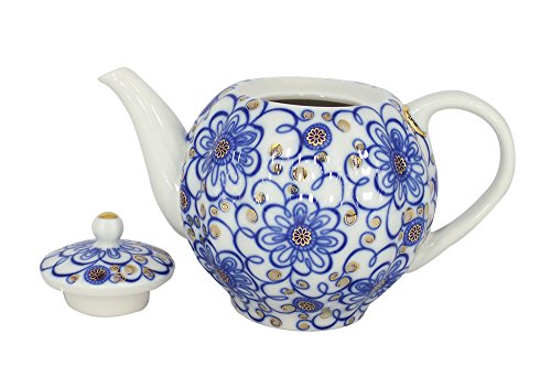 Lomonosov Porcelain Teapot Tulip Bindweed 3 Cups 20 Oz/600 Ml #TOP3