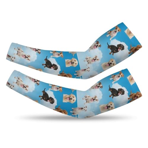 Meaudiwes Fashion Cooling Arm Sleeves Unisex Arm Sleeves Cute Dogs