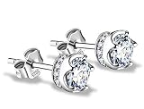 J.Vénus Damen Ohrstecker Ohrringe Set Basic 925 Sterling Silber, Ohrringe mit Etui