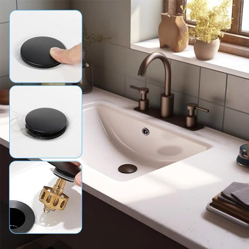 Echli EC-POP UP DRAIN Up Drain, All Metal Bathroom Sink Drain Stopper With Overflow, Vessel Sink Drain Assembly With Detachable Basket Stopper thumb #5