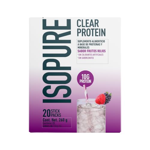 Image of Isopure Clear Protein Stick Pack, Mixed Berry, 20 Count (Pack of 1)