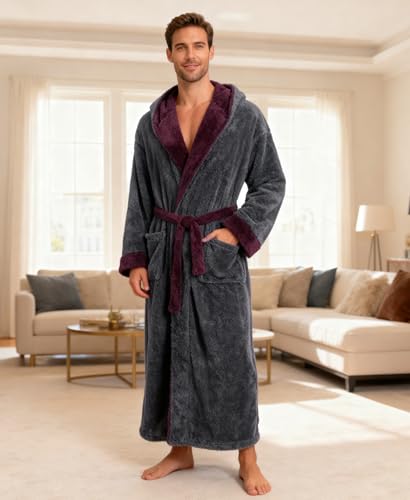Bata larga con capucha premium Yoimira de tacto extrasuave 6
