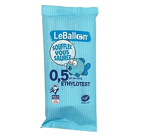 HOMESOFT ETHYLOTEST Contralco NF X 20702 - Taux 0,5 g - Lot de 2 ex - sans Chrome - Produit français - Le Ballon Cover