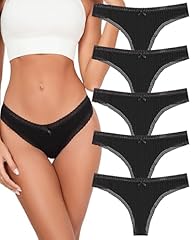 Lace Thongs - 5 Pack Black