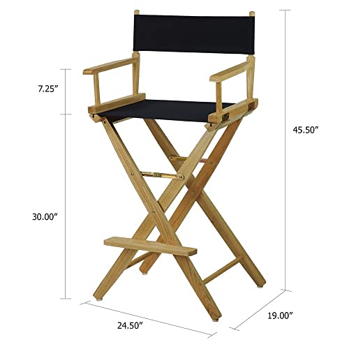American Trails Extra-Wide Premium 30" Director's Chair Mission Oak Frame with Black Canvas, Bar Height by Casual Home - Image 5