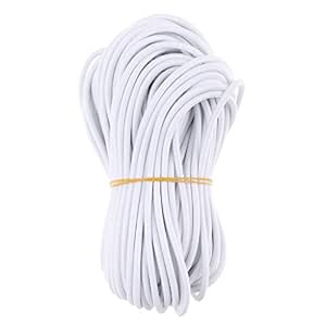 Corda Elastica Resistente 5mm X 10 Metri - Bianca, Per Tende, Fai Da Te, Gioielli, Campeggio E Ombrelloni