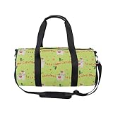 Huakz Christmas Llama Travel Duffle Bag Cute Animal Single shoulder bag Light Green for Gym Sports a