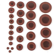 26PCS Alto Saxophone Pad, Multi Size Sax Leather Pads, Compatible with All Alto Saxophones, Brown, Lambskin, E, Saxophones