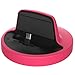 RND Dock for Samsung Galaxy Note 2, Note 4 or Note Edge with Dock mode cable and 2.1A Charger (compatible with most cases) (Black/Pink)