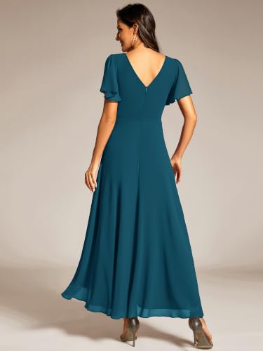 Image of Ever-Pretty Summer A-Line V-Neck Formal Dress for Women Empire Waist Chiffon Mother of the Bride Wedding Guest Dresses 41981