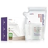 Nuliie 120 Stück Muttermilchbeutel, 250ml BPA-freie Muttermilch Aufbewahrungsbeutel, Milchbeutel für Muttermilch mit Ausgießer für das Stillen, Selbststehende, Kann Eingefroren Werden, Platzsparende