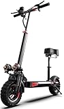 1200W Electric Scooter for Adult, 48V 18AH Folding E-Scooter Up to 34Mph & 37Miles Range,11' Off Road Tire Kick Scooters with Detachable Seat &Double Suspension for Commuter Outdoor