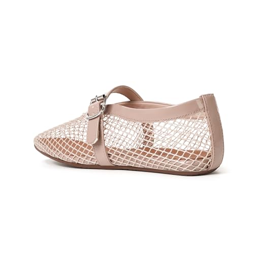Image of vivianly Mesh Ballet Flats Shoes for Women Flats Comfortable Dressy Round Toe Mesh Flats Fishnet Mary Jane Flats for Events Party Leisure