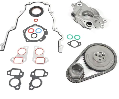 Timing Chain Oil Pump Gasket Kit Fit for 2007-2013 Chevrolet Camaro Corvette Silverado Tahoe GMC Sierra Cadillac CTS-V Replaces OE M295 12586665 12639249 89060436 (12556582)