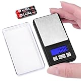 Fuzion Ultra Mini Gram Scale, 100/0.01g Mini Scale, Digital Pocket Scale, Small Jewelry Scale with Tray, Food Scale with 6 Units, Tare, LCD Display