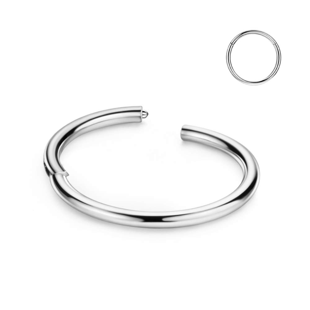 316L Surgical Steel Hypoallergenic Hinged Nose Ring Hoop for Women &amp; Men