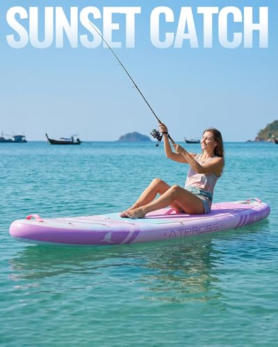 Image of 10'6''x33''Inflatable Stand Up Paddle Board, 400lbs Extra Wide Stand Up Paddleboard with Kayak Seat, Anti-Slip EVA Deck Premium SUP Accessories Kit, Non-Slip Stable Deck Boat